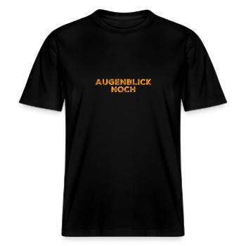 einen Moment -  RELAXED FIT Unisex Organic T-Shirt - Schwarz - Vorne - Alina (178cm) & Michal (187cm)