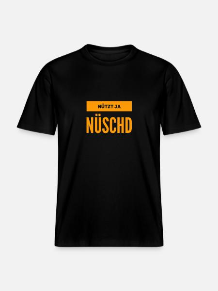 nützt ja nüschd - RELAXED FIT Unisex Organic T-Shirt - Schwarz