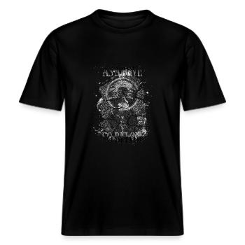 Tarot card art, As Above So Below -  RELAXED FIT Unisex Organic T-Shirt - black - Front - Alina (178cm) & Michal (187cm)