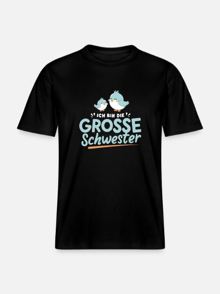 Große Schwester Vogel-Geschenk - RELAXED FIT Unisex Organic T-Shirt - Schwarz