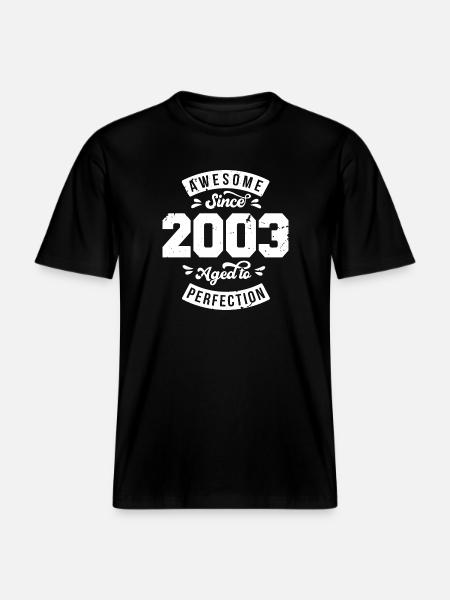 Millésime 2003 anniversaire - rétro 2003 - T-shirt unisexe RELAXED FIT en coton bio - noir