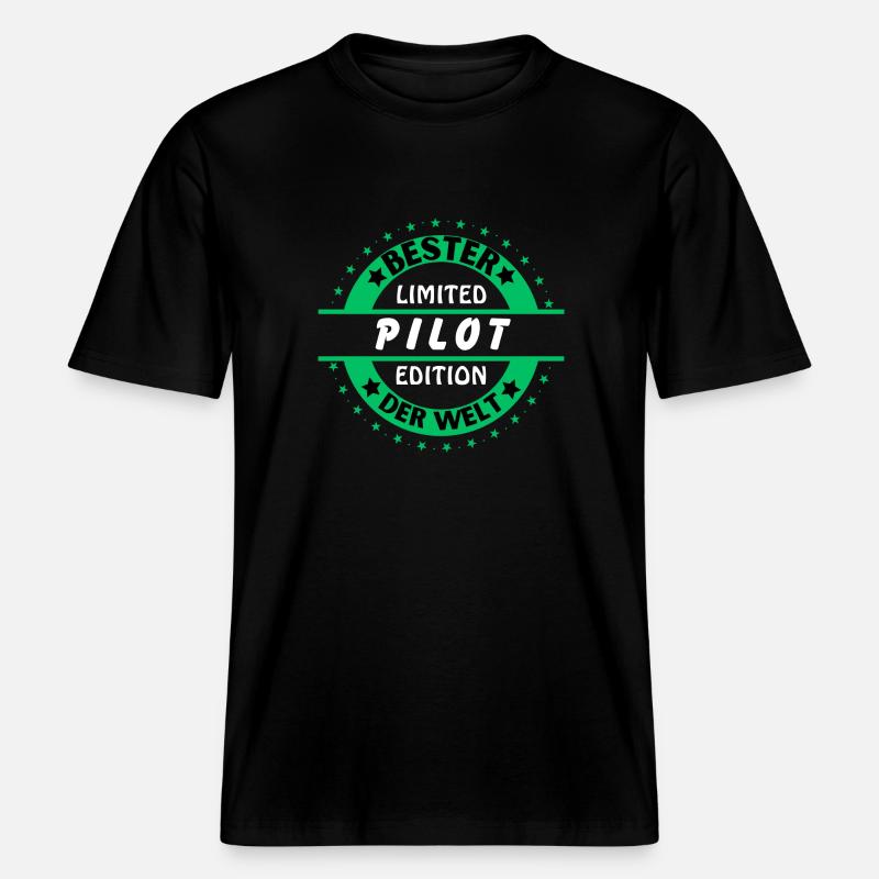 Bester Pilot der Welt -  RELAXED FIT Unisex Organic T-Shirt - Schwarz