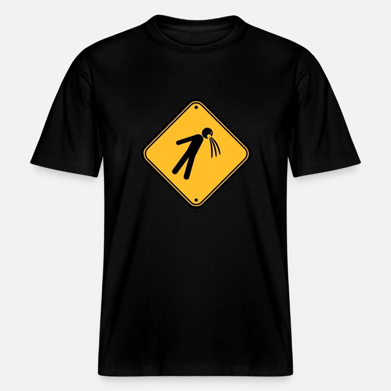 shield caution note vomit vomit -  RELAXED FIT Unisex Organic T-Shirt - black