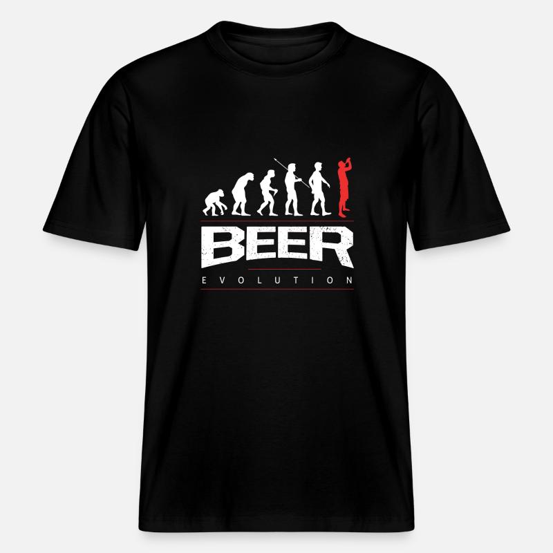 Bier Evolution - RELAXED FIT Unisex Organic T-Shirt - Schwarz