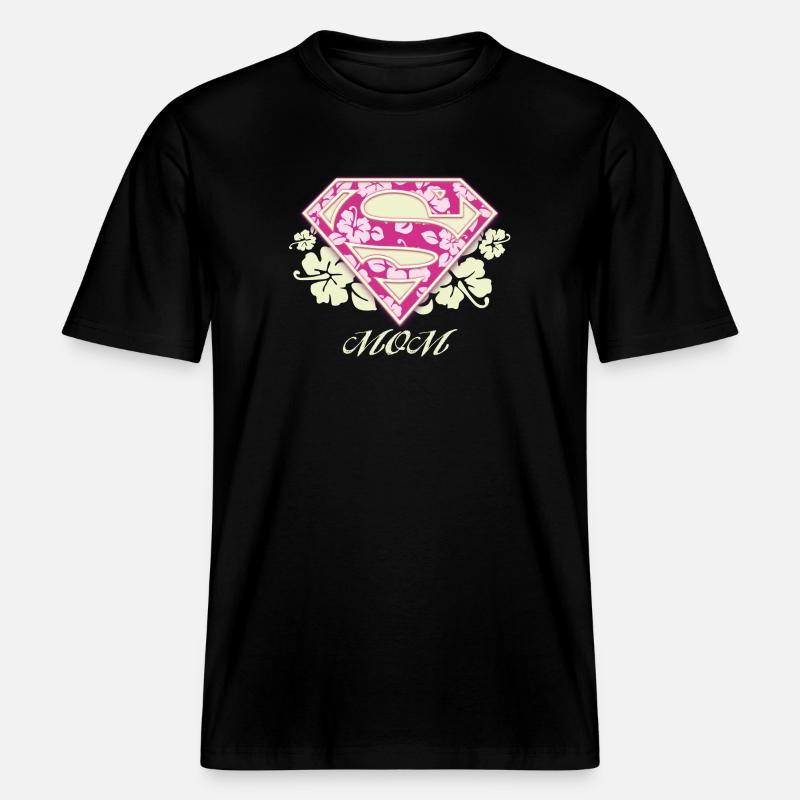 Superman 'S-Shield Mom' -  T-shirt unisexe RELAXED FIT en coton bio - noir
