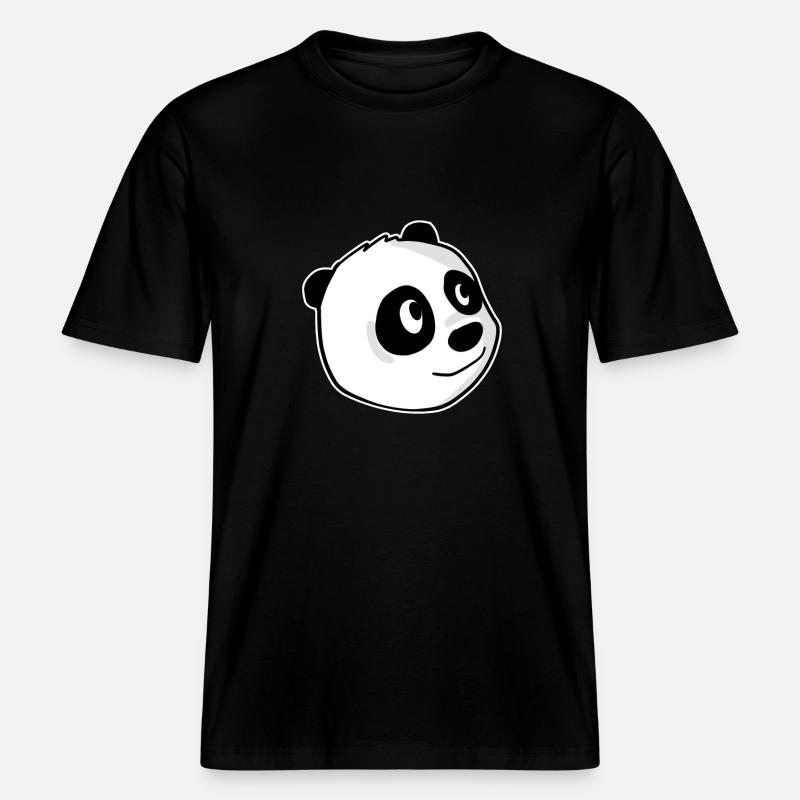 Panda -  T-shirt unisexe RELAXED FIT en coton bio - noir