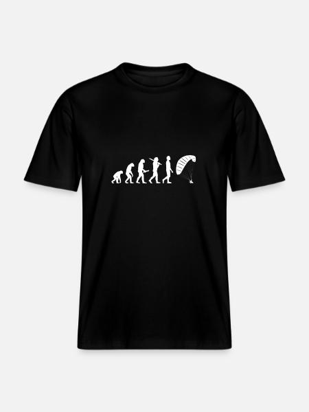 Paragliding Paraglider Evolution - RELAXED FIT Unisex Organic T-Shirt - Schwarz