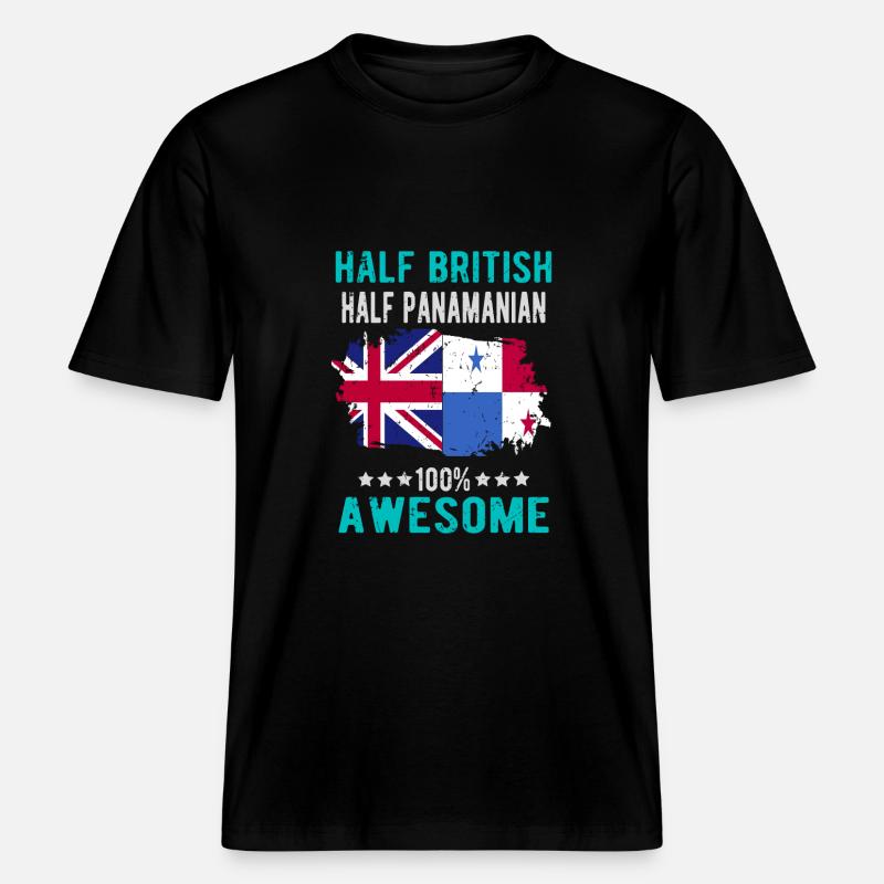 Halb Brite Halb Panamese -  RELAXED FIT Unisex Organic T-Shirt - Schwarz
