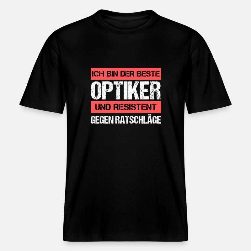 Resistenter Optiker -  RELAXED FIT Unisex Organic T-Shirt - Schwarz