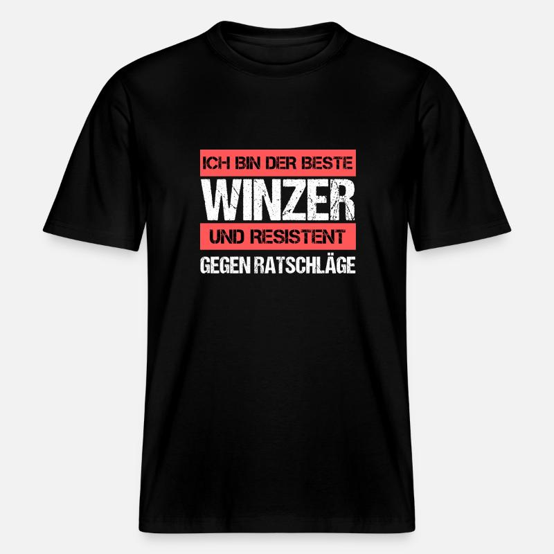 Resistenter Winzer -  RELAXED FIT Unisex Organic T-Shirt - Schwarz