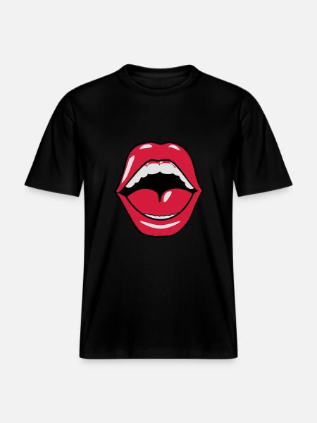 dent appel bouche - T-shirt unisexe RELAXED FIT en coton bio - noir