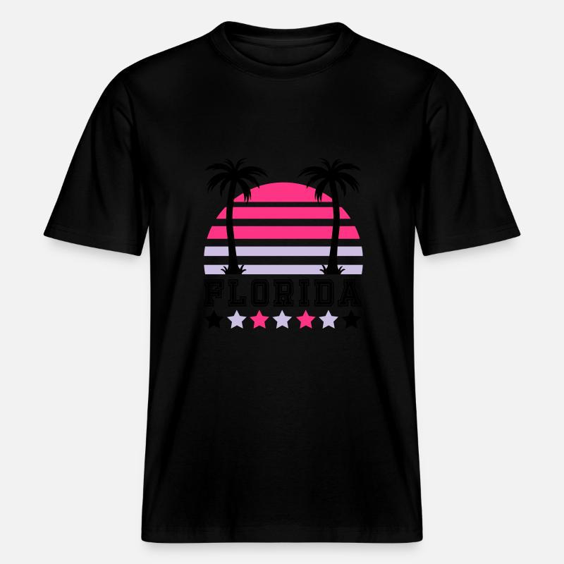 florida2 - RELAXED FIT Unisex Organic T-Shirt - Schwarz