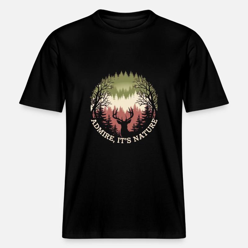 respirez c'est la nature -  T-shirt unisexe RELAXED FIT en coton bio - noir