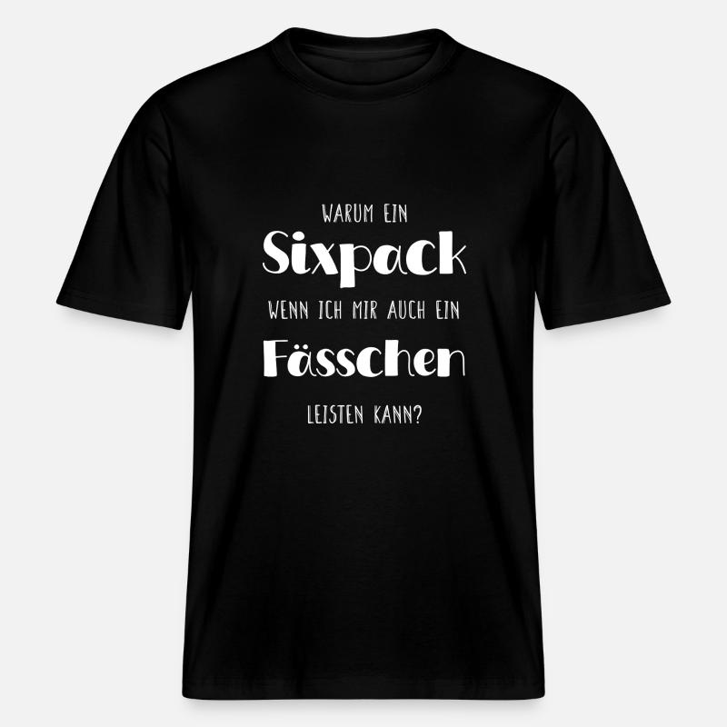Fässchen statt Sixpack -  RELAXED FIT Unisex Organic T-Shirt - Schwarz