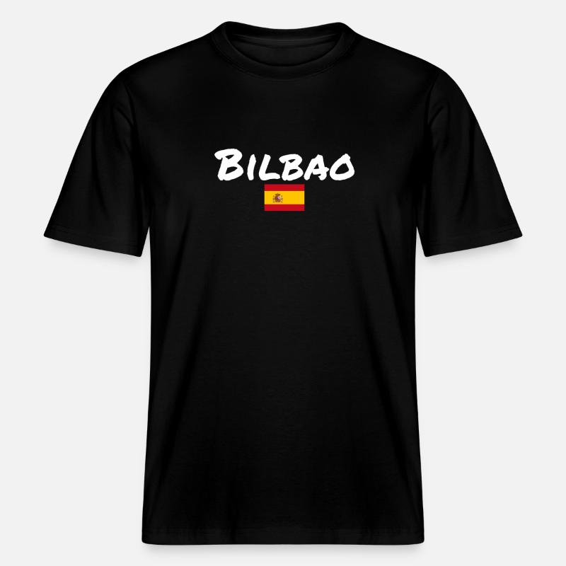 Bilbao Espagne Drapeau espagnol Espagnols - T-shirt unisexe RELAXED FIT en coton bio - noir