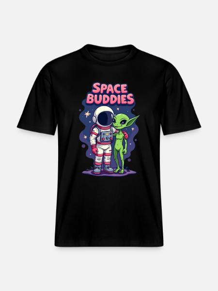 Copains de l’espace -  T-shirt unisexe RELAXED FIT en coton bio - noir