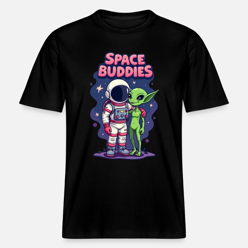 Copains de l’espace -  T-shirt unisexe RELAXED FIT en coton bio - noir