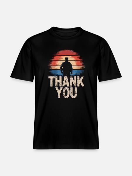 Veteran Military Soldier -  RELAXED FIT Unisex Organic T-Shirt - black