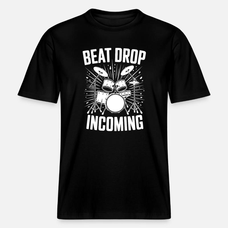 Schlagzeug Beat Drop Batterie entrante - T-shirt unisexe RELAXED FIT en coton bio - noir