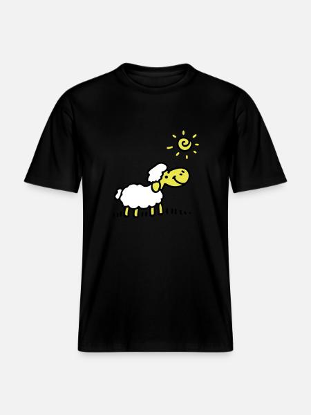 Sheep Sun 3 - RELAXED FIT Unisex Organic T-Shirt - black