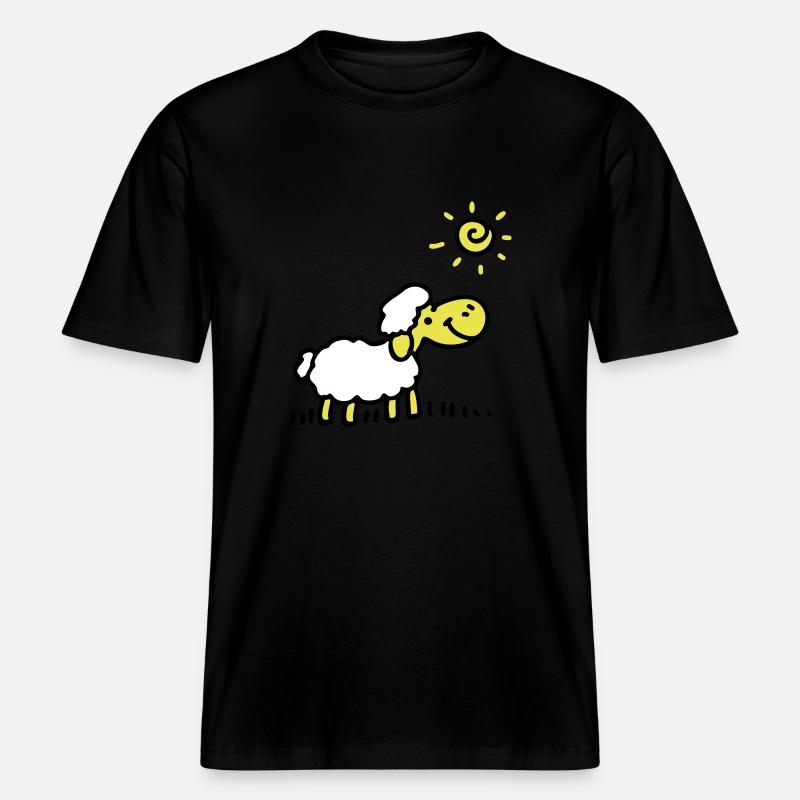 Schäfchen Sonne 3 -  RELAXED FIT Unisex Organic T-Shirt - Schwarz