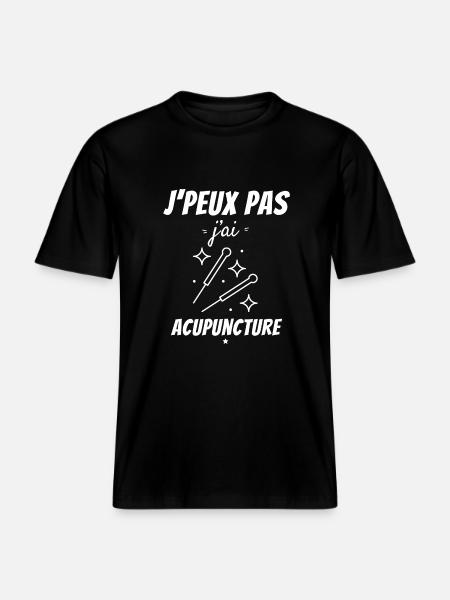 Jeg kan ikke jeg har akupunktur -  Økologisk unisex T-shirt RELAXED FIT - sort