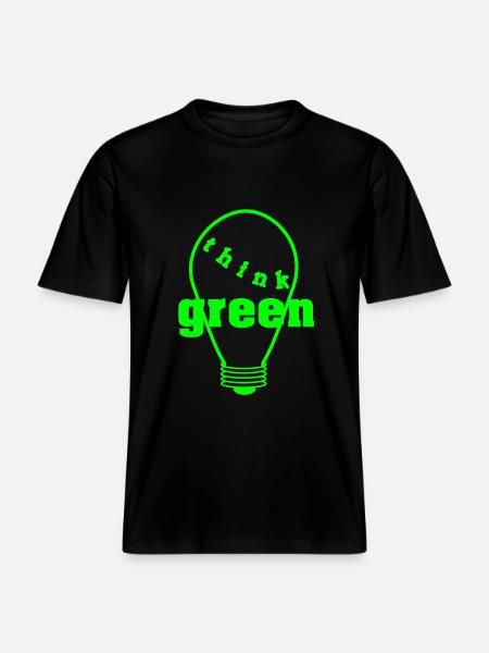Think Green! -  RELAXED FIT Unisex Organic T-Shirt - black