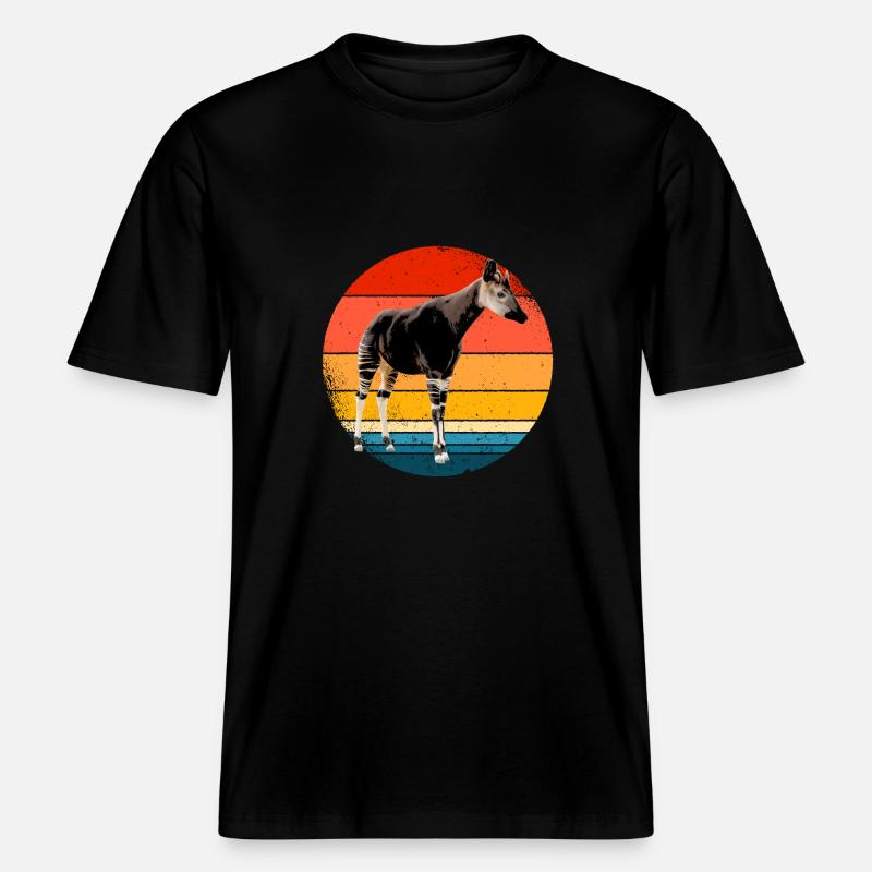 Okapi Geschenk -  RELAXED FIT Unisex Organic T-Shirt - Schwarz