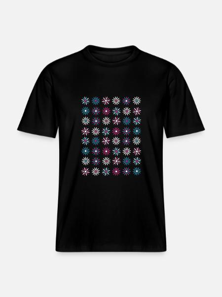 flowers 3col vers2 - RELAXED FIT Unisex Organic T-Shirt - Schwarz