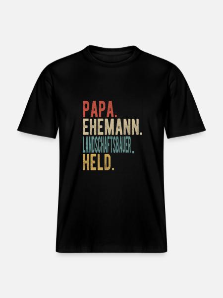 Landschaftsbauer Papa Ehemann Held -  RELAXED FIT Unisex Organic T-Shirt - Schwarz