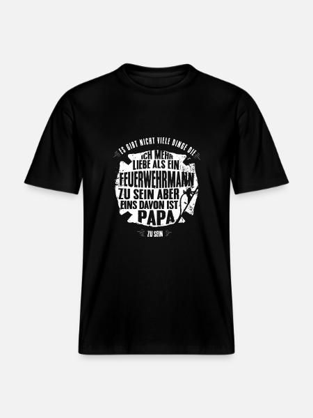 Feuerwehr Papa Tshirt -  RELAXED FIT Unisex Organic T-Shirt - Schwarz
