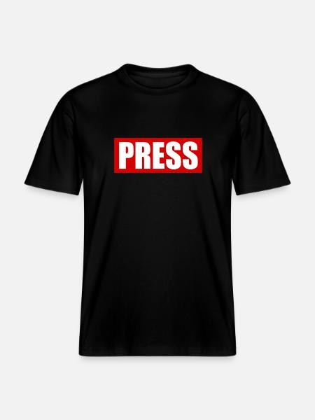 Press - RELAXED FIT Unisex Organic T-Shirt - black