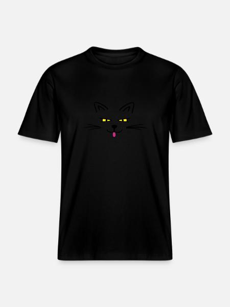 Funny cat - RELAXED FIT Unisex Organic T-Shirt - black
