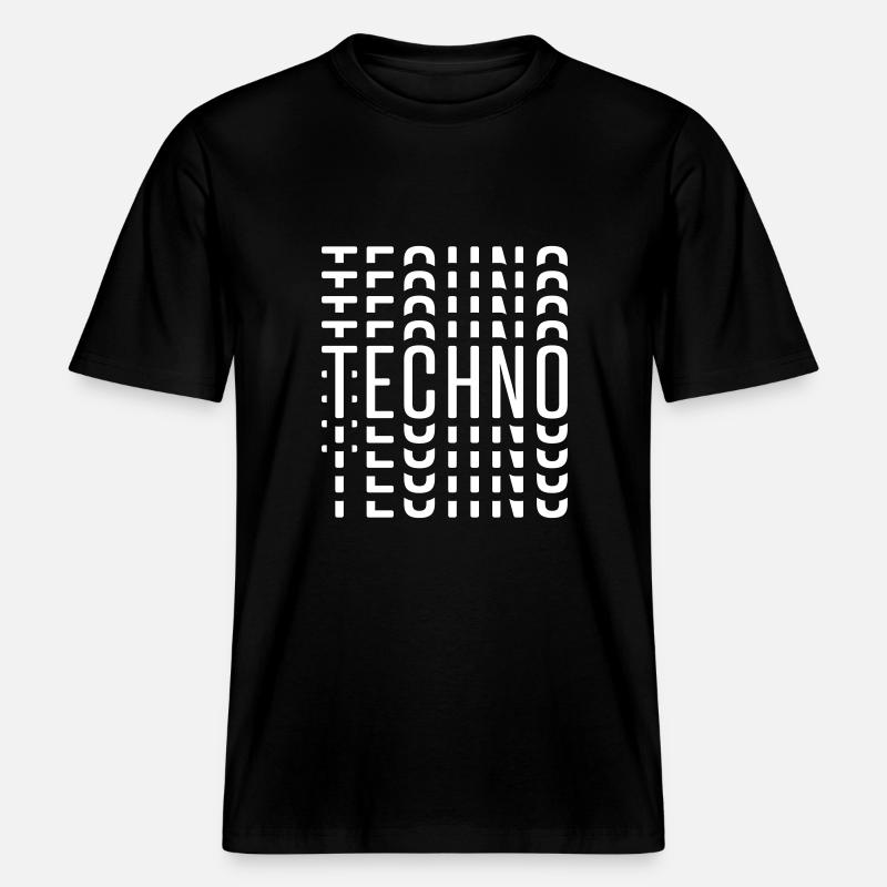 TECHNO TECHNO TECHNO -  RELAXED FIT Unisex Organic T-Shirt - Schwarz