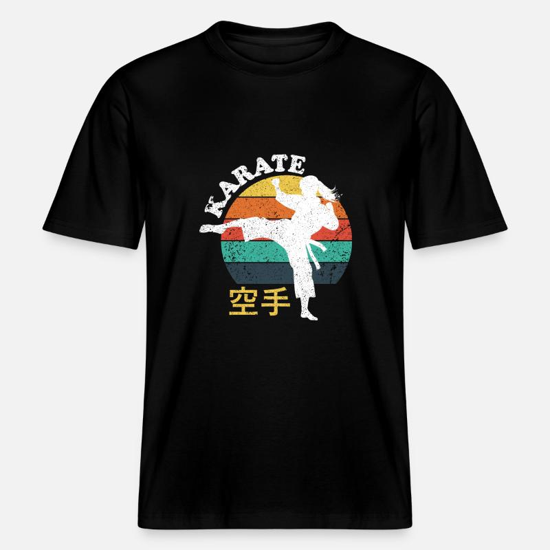 Karate-Mädchen -  RELAXED FIT Unisex Organic T-Shirt - Schwarz