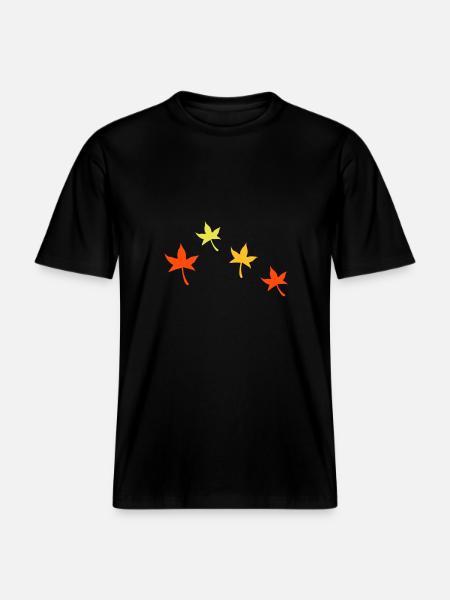 Feuilles d'automne -  T-shirt unisexe RELAXED FIT en coton bio - noir
