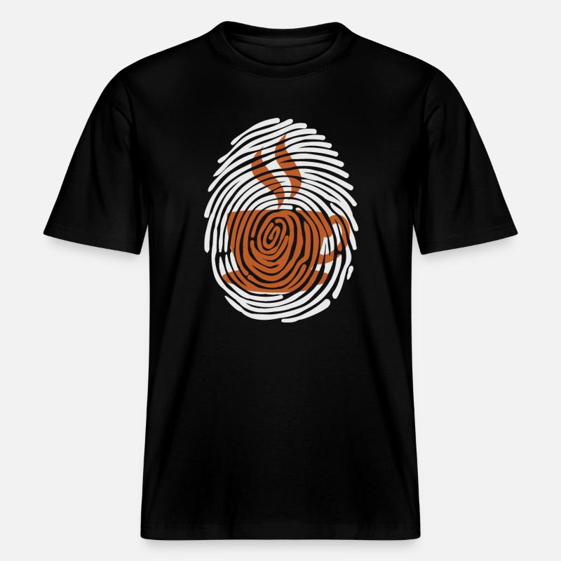 Kaffeetrinker Kaffee Kaffeetasse Milchkaffee -  RELAXED FIT Unisex Organic T-Shirt - Schwarz