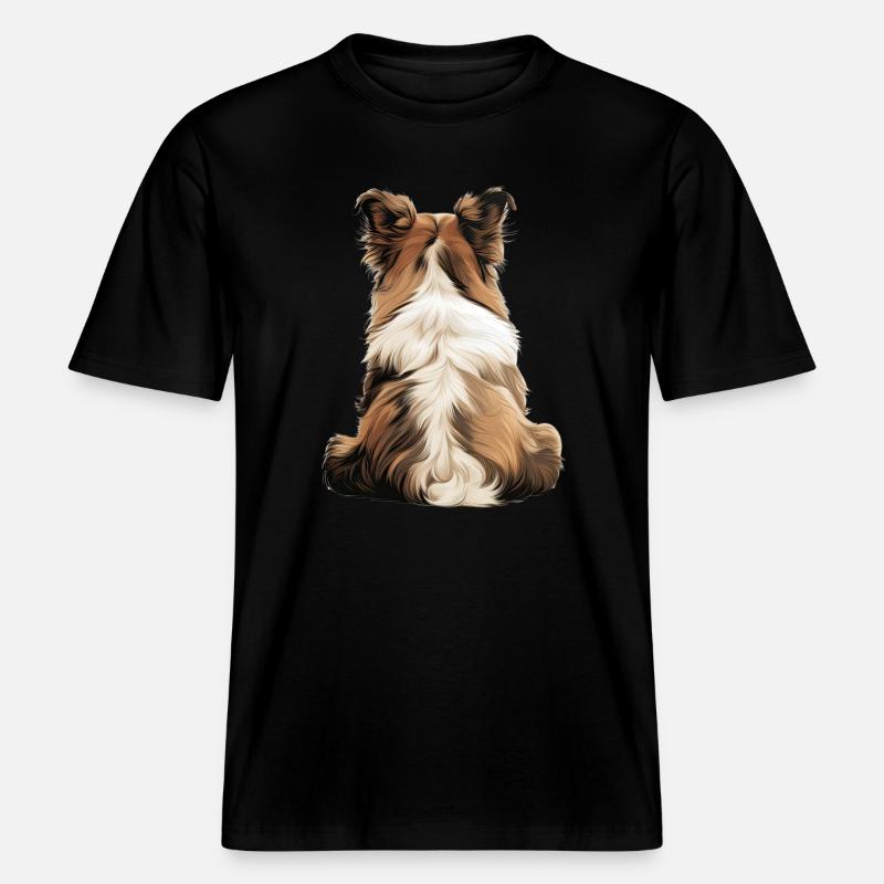 Shetland Schäferhund -  RELAXED FIT Unisex Organic T-Shirt - Schwarz