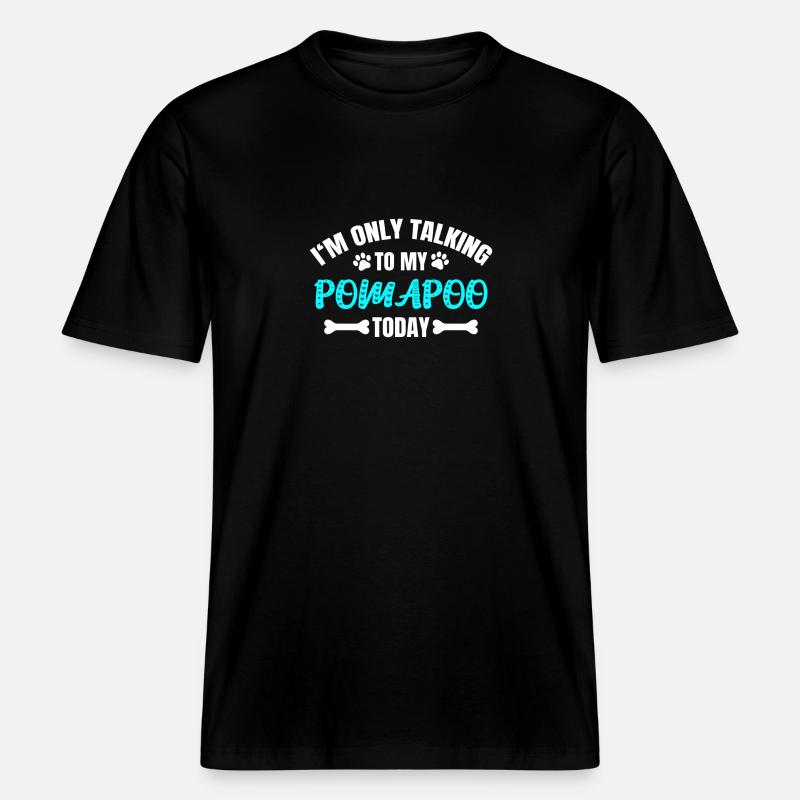 Pomapoo Pom-A-Poo -  RELAXED FIT Unisex Organic T-Shirt - black