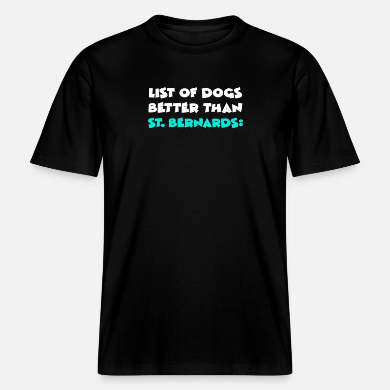 Saint-Bernard Bernhardiner -  T-shirt unisexe RELAXED FIT en coton bio - noir