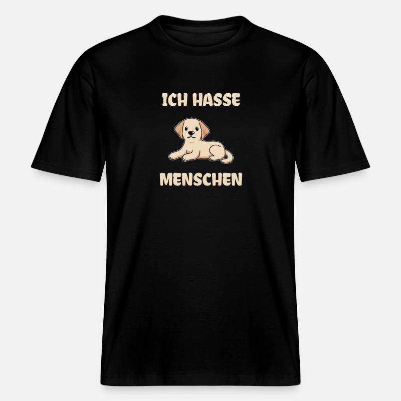 Labrador Ich Hasse Menschen -  RELAXED FIT Unisex Organic T-Shirt - Schwarz