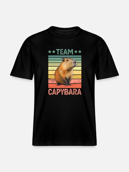 Capybara Wasserschwein -  T-shirt unisexe RELAXED FIT en coton bio - noir
