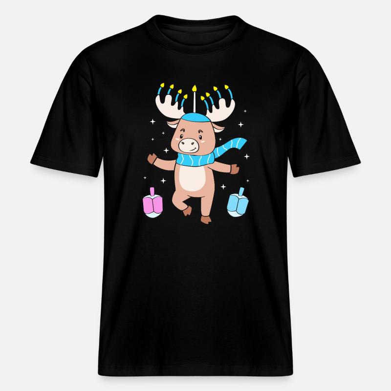 Hanoukka Hanoukka Hanoucca -  T-shirt unisexe RELAXED FIT en coton bio - noir