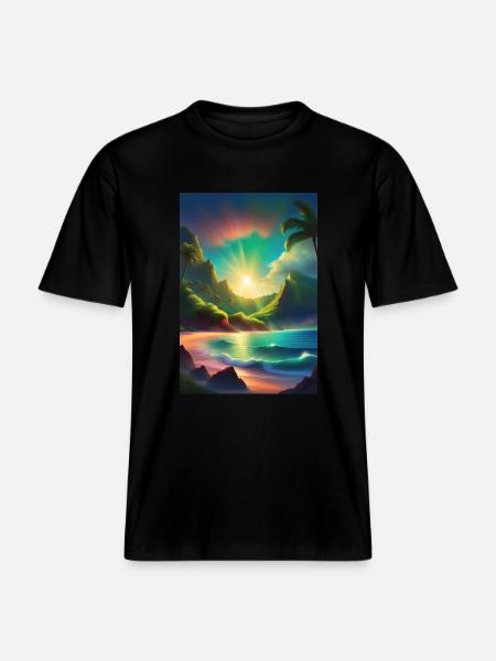 Lagune på Tahiti - Økologisk unisex T-shirt RELAXED FIT - sort