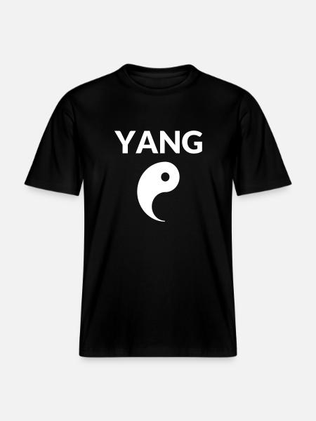 Yin Yang Symbol Par Partner Ser Karneval Par -  Unisex ekologisk T-shirt med avslappnad passform - svart