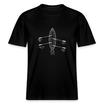 Skiff -  RELAXED FIT Unisex Organic T-Shirt - black - Front - Alina (178cm) & Michal (187cm)