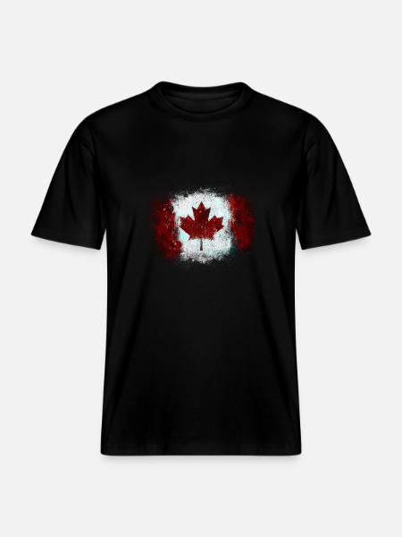 Graffiti drapeau canadien -  T-shirt unisexe RELAXED FIT en coton bio - noir