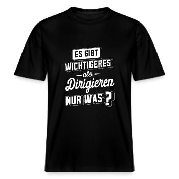 Dirigieren Chorleiter Dirigent Chor Gesangschor -  RELAXED FIT Unisex Organic T-Shirt - Schwarz - Vorne - Alina (178cm) & Michal (187cm)
