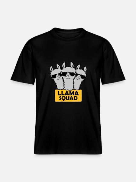 Conception de l’équipe Llama Squad -  T-shirt unisexe RELAXED FIT en coton bio - noir