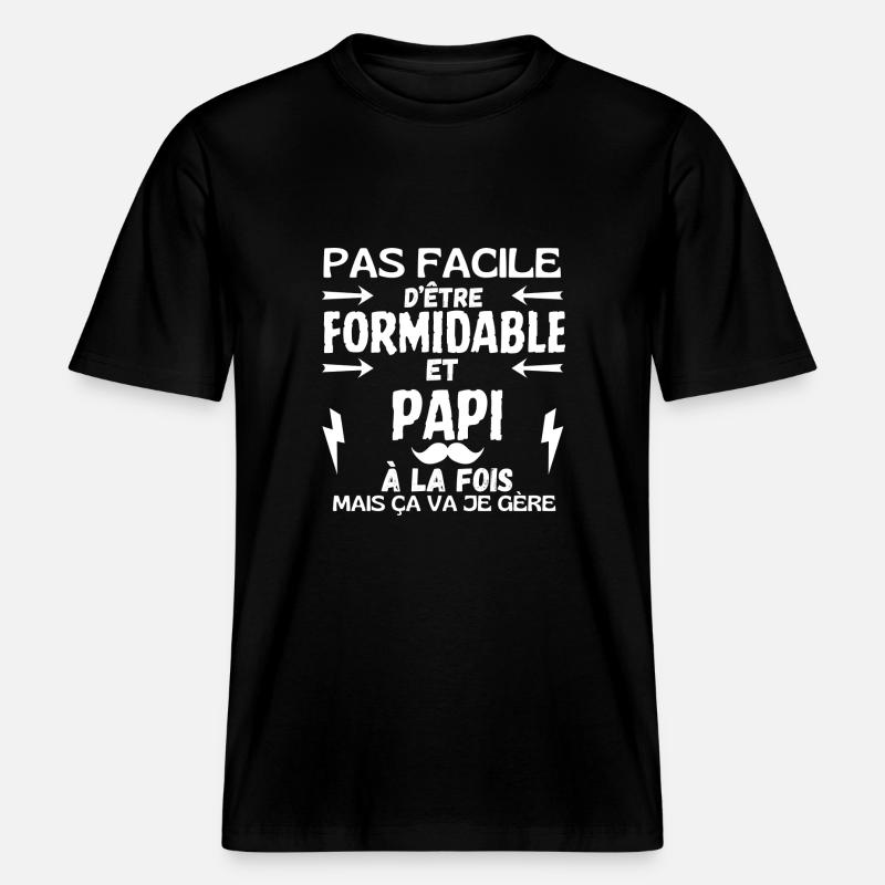 PAPI FORMIDABLE -  T-shirt unisexe RELAXED FIT en coton bio - noir